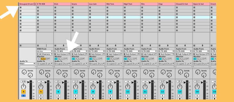 tr-909 multi out in ableton live 